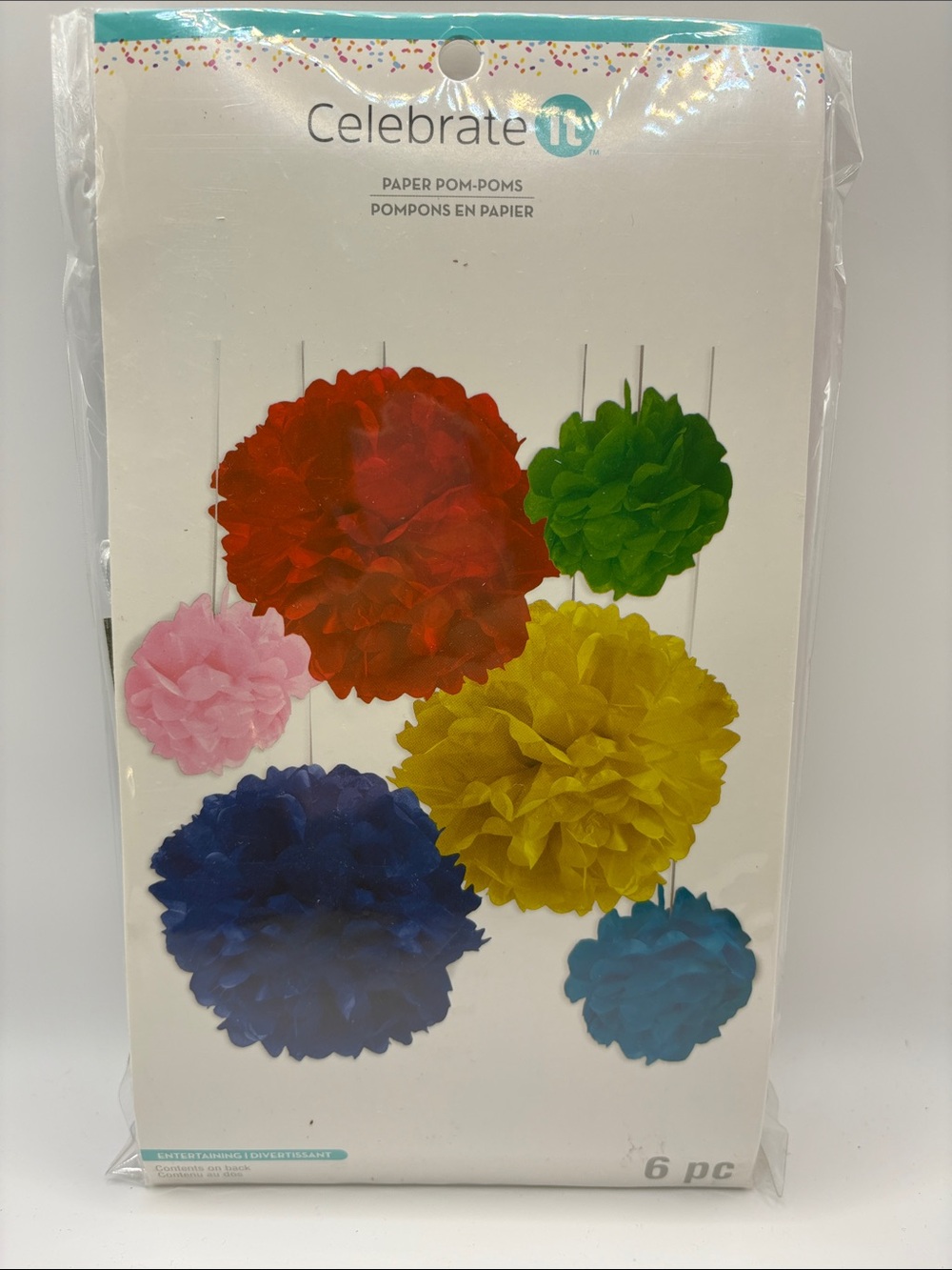 Celebrate It Multicolor Paper Pom-Poms Party Decorations